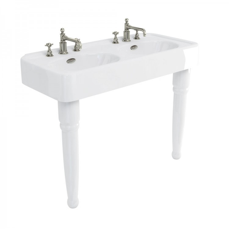 Arcade 1200mm Double Basin with Overflows & Three Tap Holes (ARC1200-3TH)