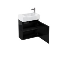 Britton - Aqua Cabinets 305mm Cloakroom Vanity unit - Black - Compact Range (R30B-CR-1975)