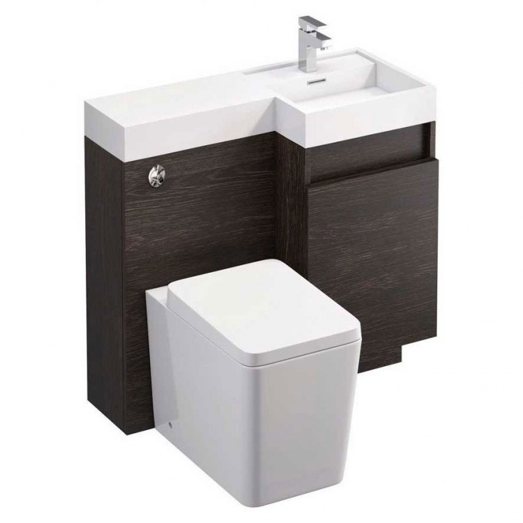 Summers 900 WC and Vanity Combination Unit Dark Oak Right Hand Basin (15439)