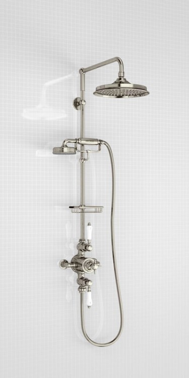 Arcade Straight Shower Arm for Vertical Rigid Riser Mounting without Rose - Nickel (ARCV11-1-NKL)