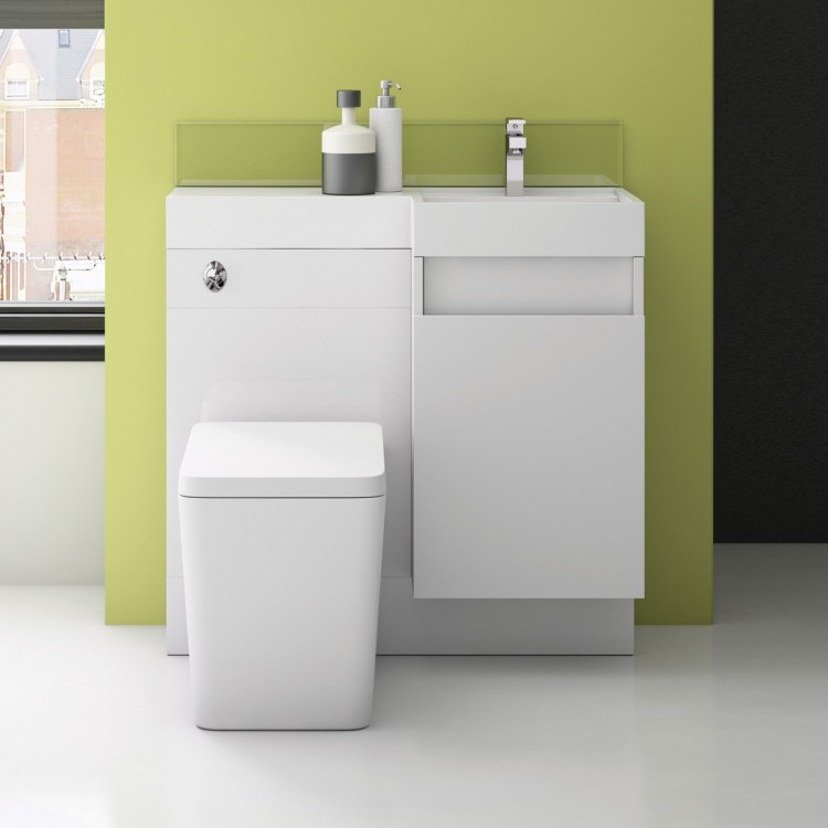 Summers 900 WC and Vanity Combination Unit Gloss White Right Hand Basin (15437)