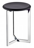 Smedbo Outline Shower Stool Werzalit Seat With Frame 480mm - Stainless Steel/Black (FK412)