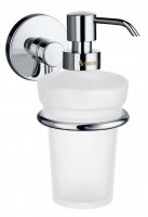 Smedbo Studio Wall Mounted Holder with Glass Soap Dispenser 160mm - Polished Chrome (NK369)