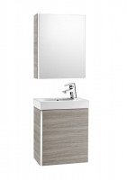 Roca Mini Pack Basin + Base Unit + Mirror Cabinet - Textured Grey (855866156)
