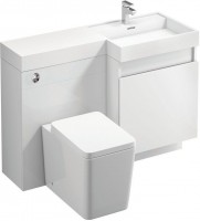 Aire 1200 WC and Vanity Combination Unit Gloss White Right Hand (15435)
