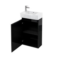 Britton - Aqua Cabinets 305mm Floorstanding Vanity unit - Black - Compact Range (R40B-CR-1976)