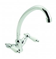 Vado Kensington Mono Sink Mixer Deck Mounted With Swivel Spout - chrome / white, tap, taps, washbasin, sink, sinkhole (KEN-151CD-CP)