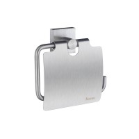 Smedbo House Toilet Roll Holder with Cover - Brushed Chrome (RS3414)