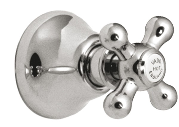 Vado Victoriana Concealed Stop Valve 1/2 Wall Mounted Supplied With Both Hot And Cold Indices - chrome (VIC-143CD-12-CP)