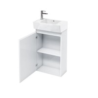 Britton - Aqua Cabinets 305mm Floorstanding Vanity unit - White - Compact Range (R40W-CR-1976)