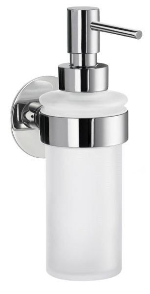 Smedbo Time Holder in Polished Chrome with Frosted Glass Soap Dispenser (YK369)
