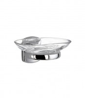 Smedbo Cabin Holder with Glass Soap Dish - Polished Chrome (CK342)