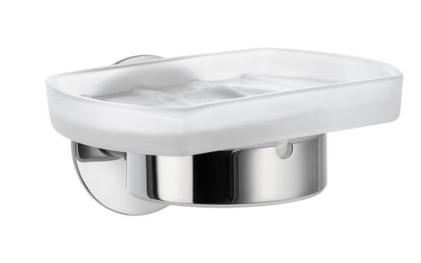 Smedbo Time Holder with Soap Dish - Polished Chrome/Frosted Glass (YK342)