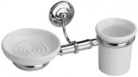 Rondine Wall Mounted Soap Dish & Tumbler. White/Chrome (XD23150100)
