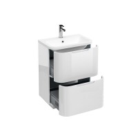 Britton - Aqua Cabinets 600mm Vanity Unit - Twin drawer - Compact - White (CM1W-Q6040)