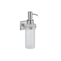 Smedbo House Wall Mounted Holder with Glass Soap Dispenser - Brushed Chrome (RS369)